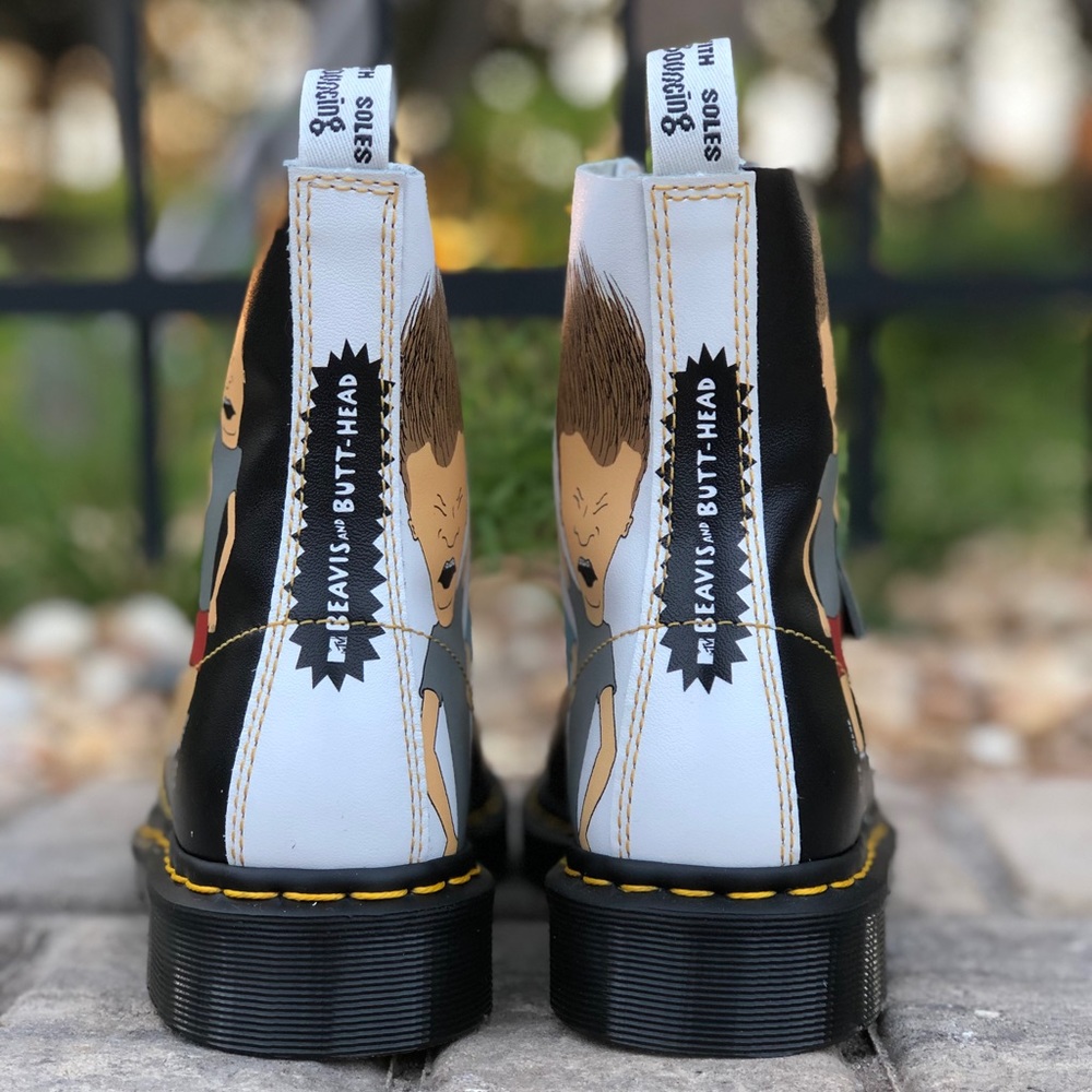 RARE DR MARTENS BEAVIS & BUTTHEAD COLORBLOCK BOOTS - Picture 3 of 6
